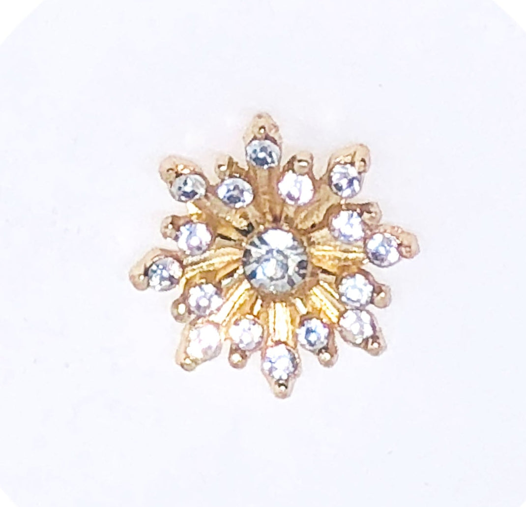 Gold Crystal Embellishments ~ High Quality Metal Flat Back ~ 16mm ~ 5 pieces
