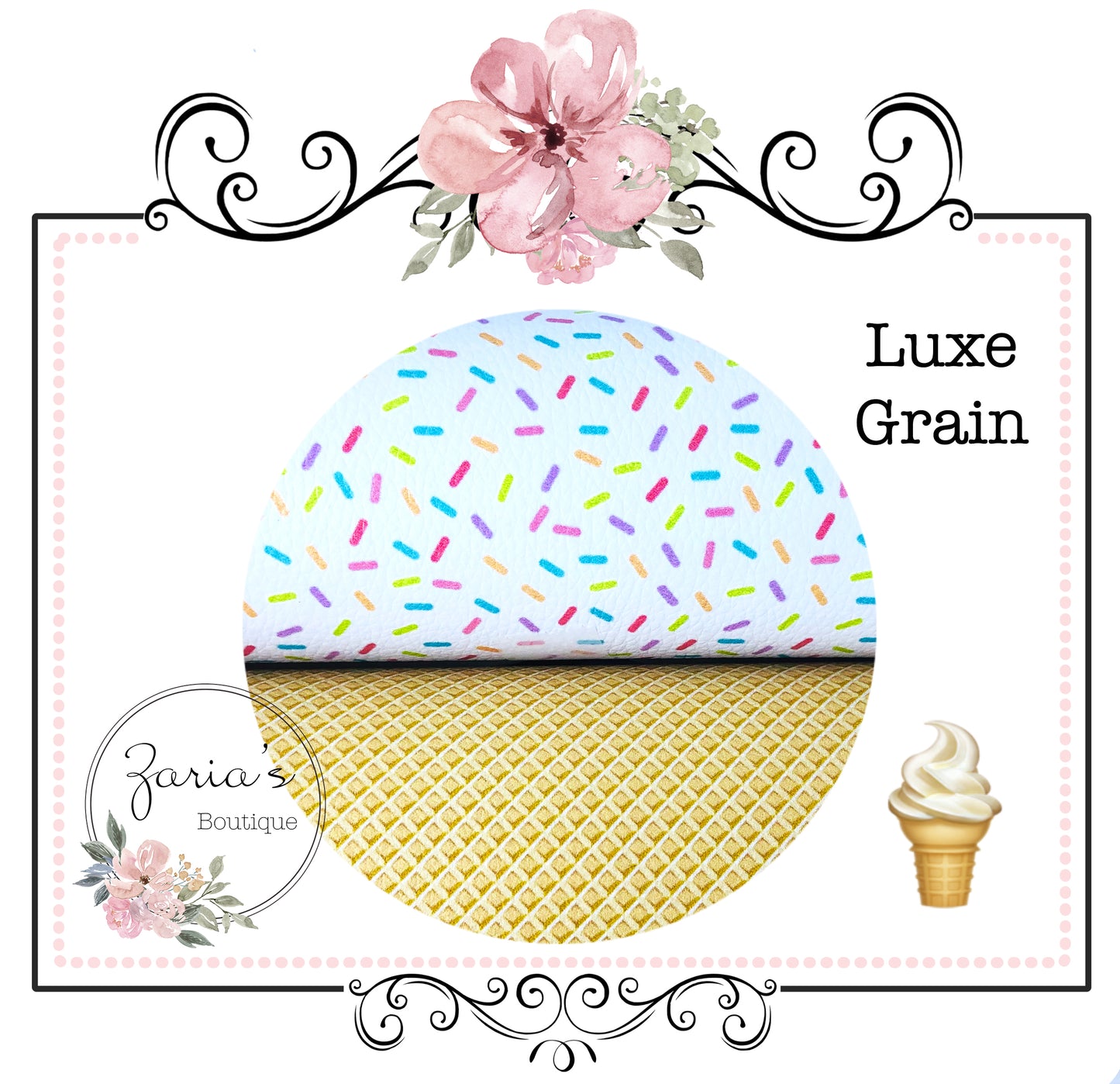 ⋅ Waffle Ice Cream Cone ⋅ Luxe Grain Vegan Leather ⋅