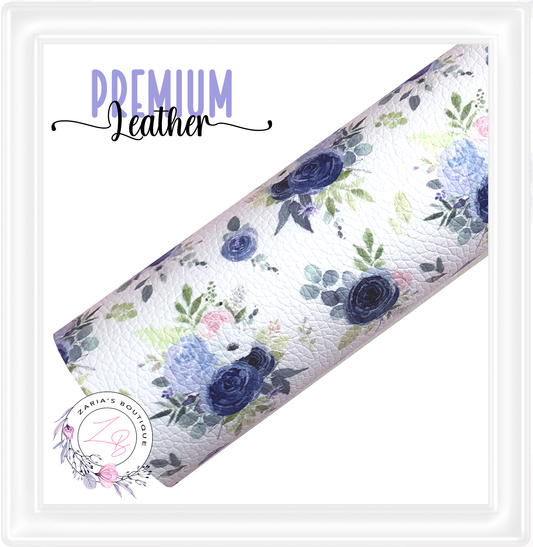 ⋅ Indigo Rose ⋅ Custom Printed Floral ⋅ Premium Vegan Faux Leather