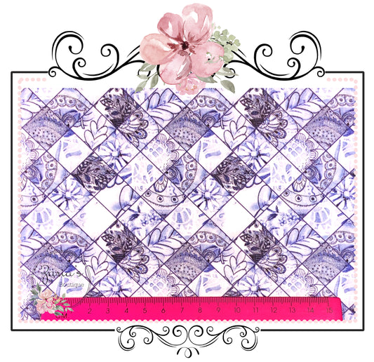 SALE ⋅ Indigo Patchwork ⋅ Luxe Grain Vegan Faux Leather ⋅