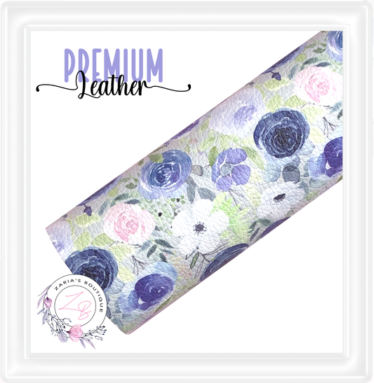 ⋅ Indigo Rose ⋅ Custom Printed Floral ⋅ Premium Vegan Faux Leather