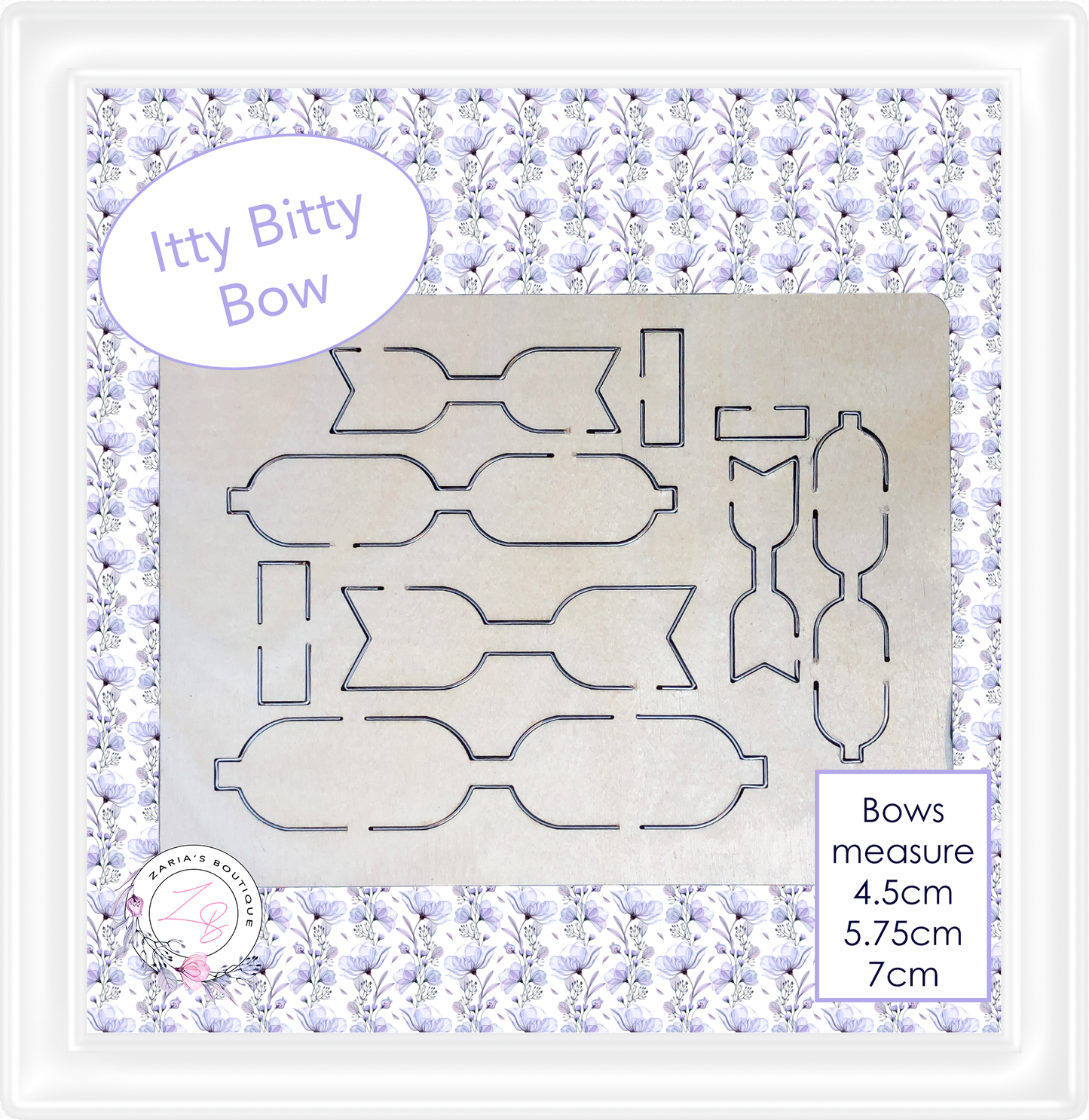 ⋅ Itty Bitty Bow Die ⋅ Steel Rule Cutting Die or Traceable Template ⋅