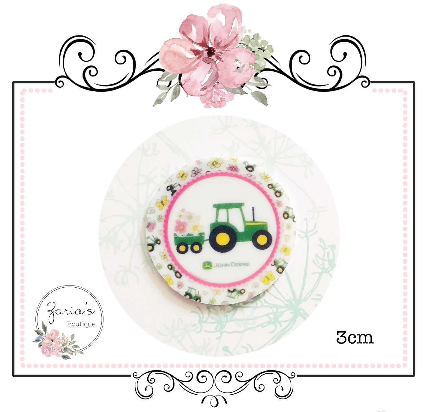 Down On The Farm ~ Tractor Resin Embellishment x 2 pieces
