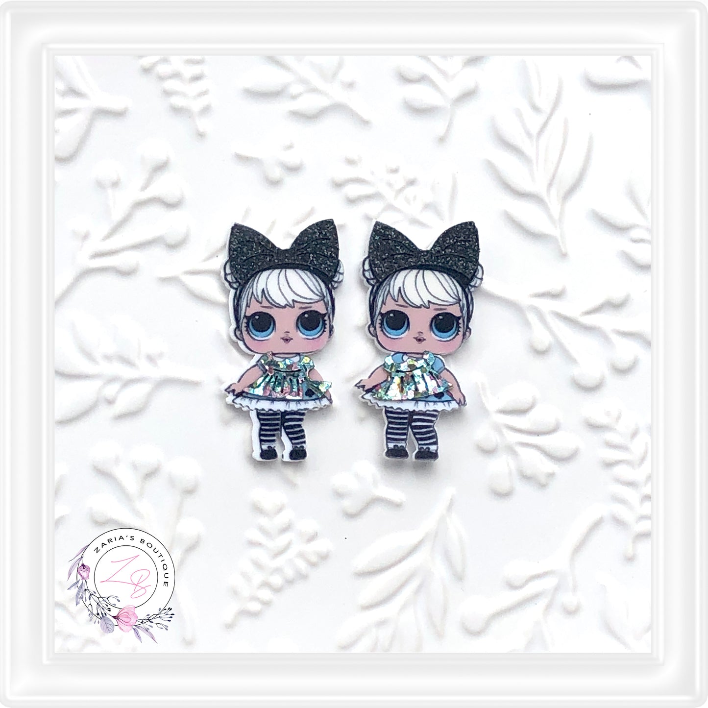 ⋅ Glitter Bow Doll Resins ⋅ Pack of 2 ⋅