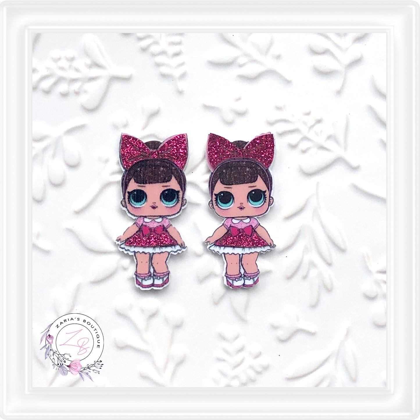 ⋅ Glitter Bow Doll Resins ⋅ Pack of 2 ⋅