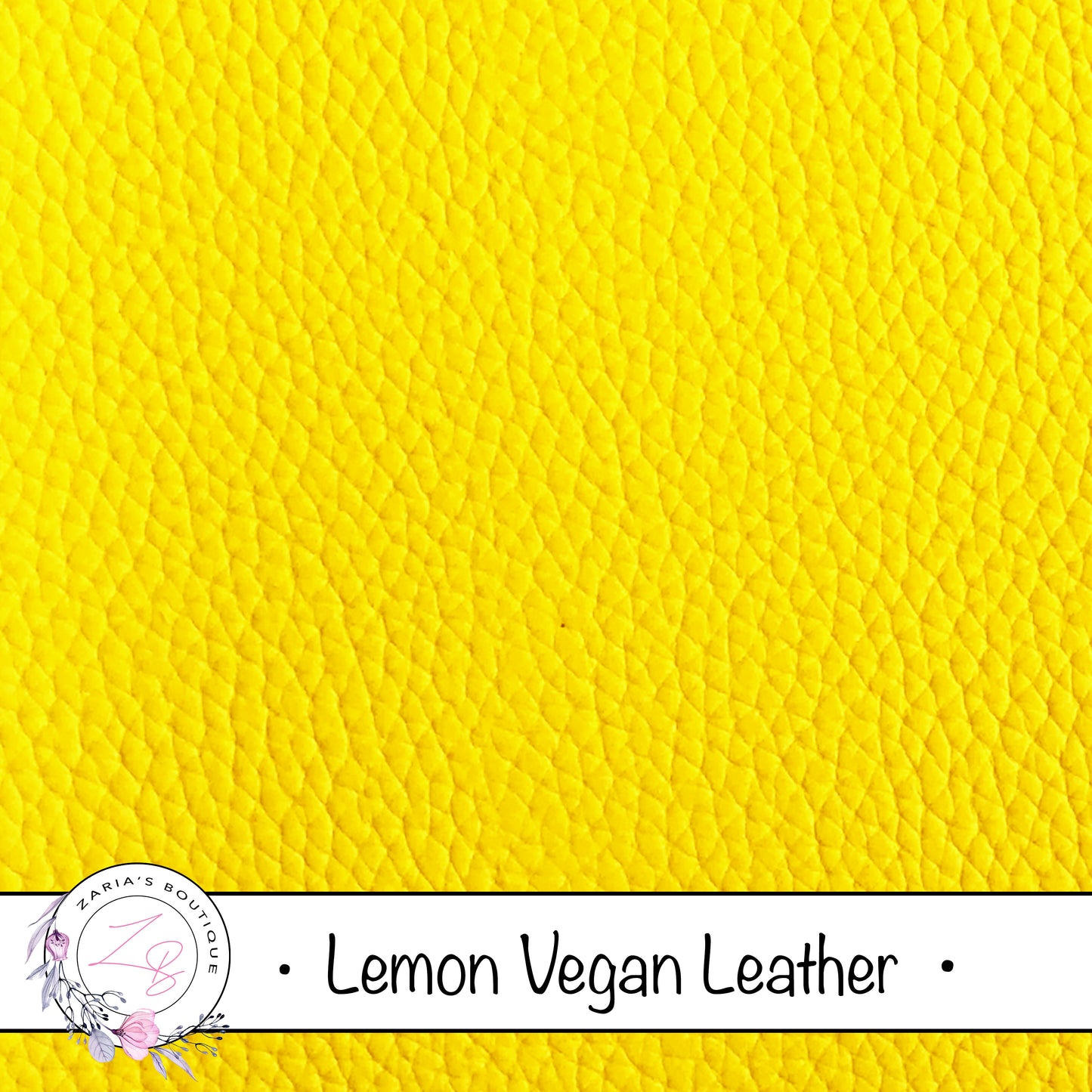 Lemon Yellow Faux Leather • Vegan Pebble Grain