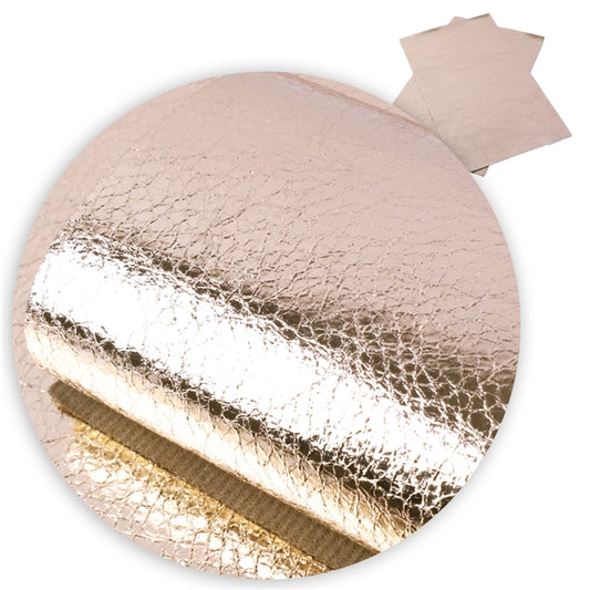 Light Copper Metallic Pebble Grain Faux Leather Craft Fabric Sheets