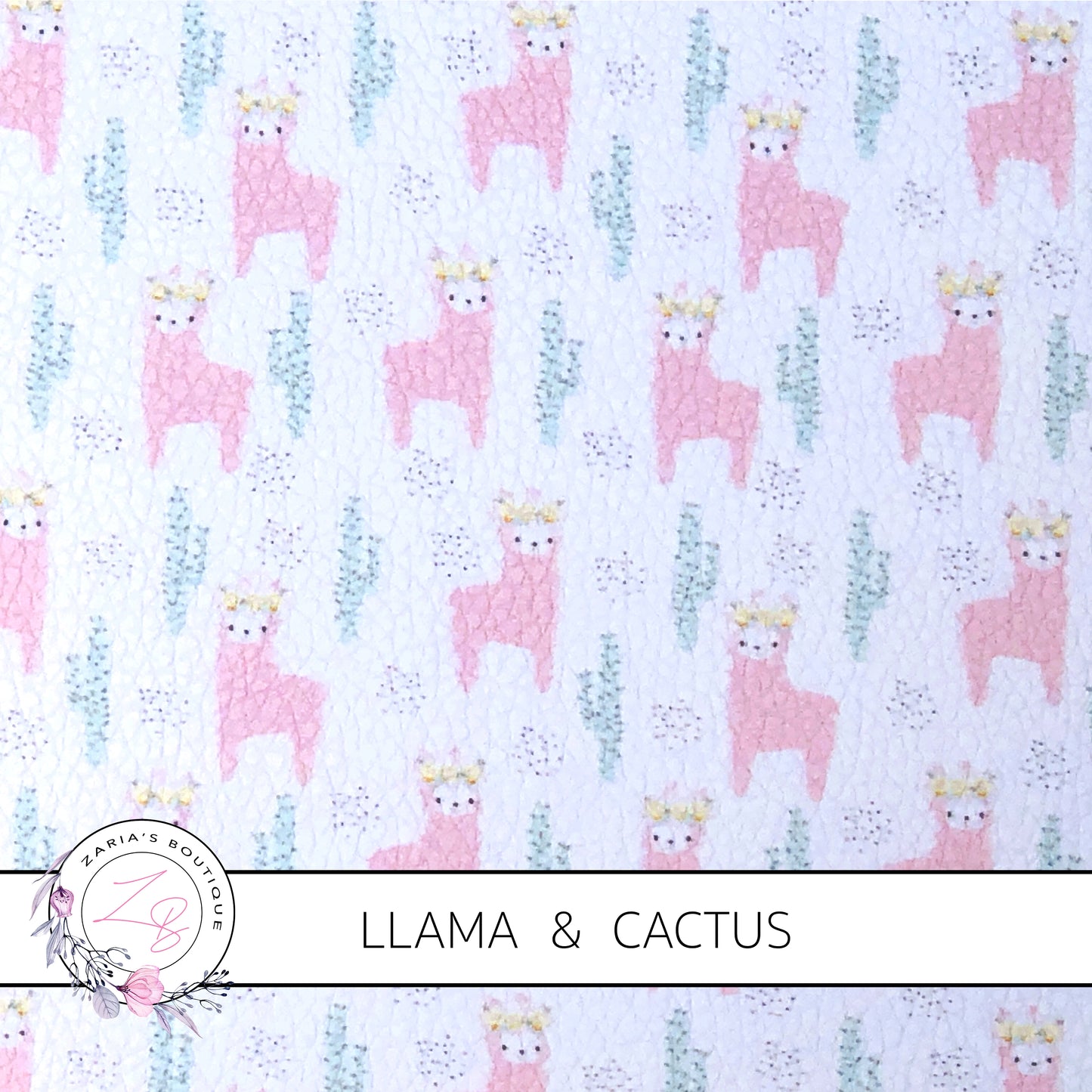 SALE CUSTOM Llama & Cactus ~ Faux Leather ~ 1mm