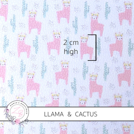 SALE CUSTOM Llama & Cactus ~ Faux Leather ~ 1mm