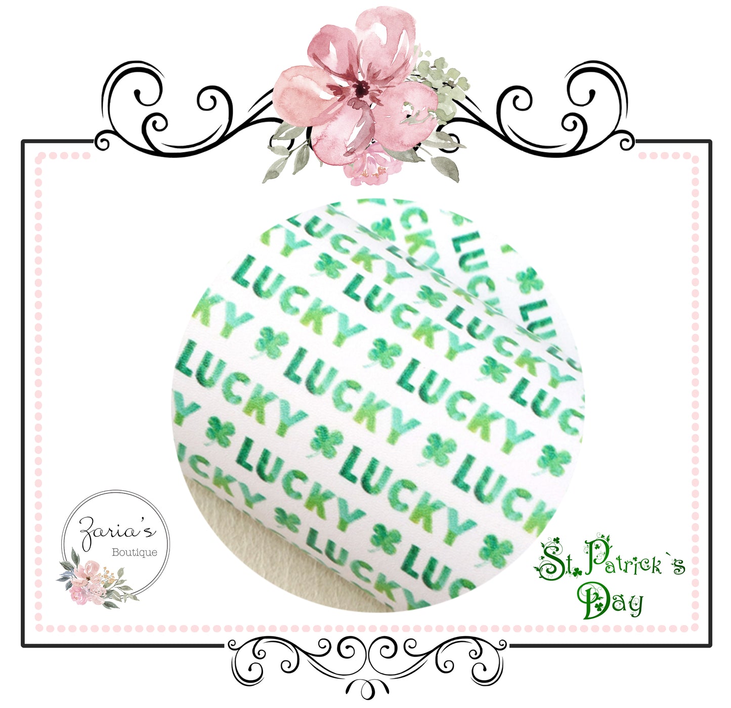 SALE Lucky Clover ~ St Patrick's Day Shamrocks ~ Smooth Faux Leather