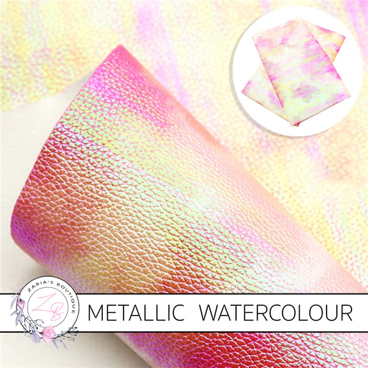 ⋅ Sunset ⋅ Metallic Watercolour Vegan Faux Leather ⋅ 0.6mm