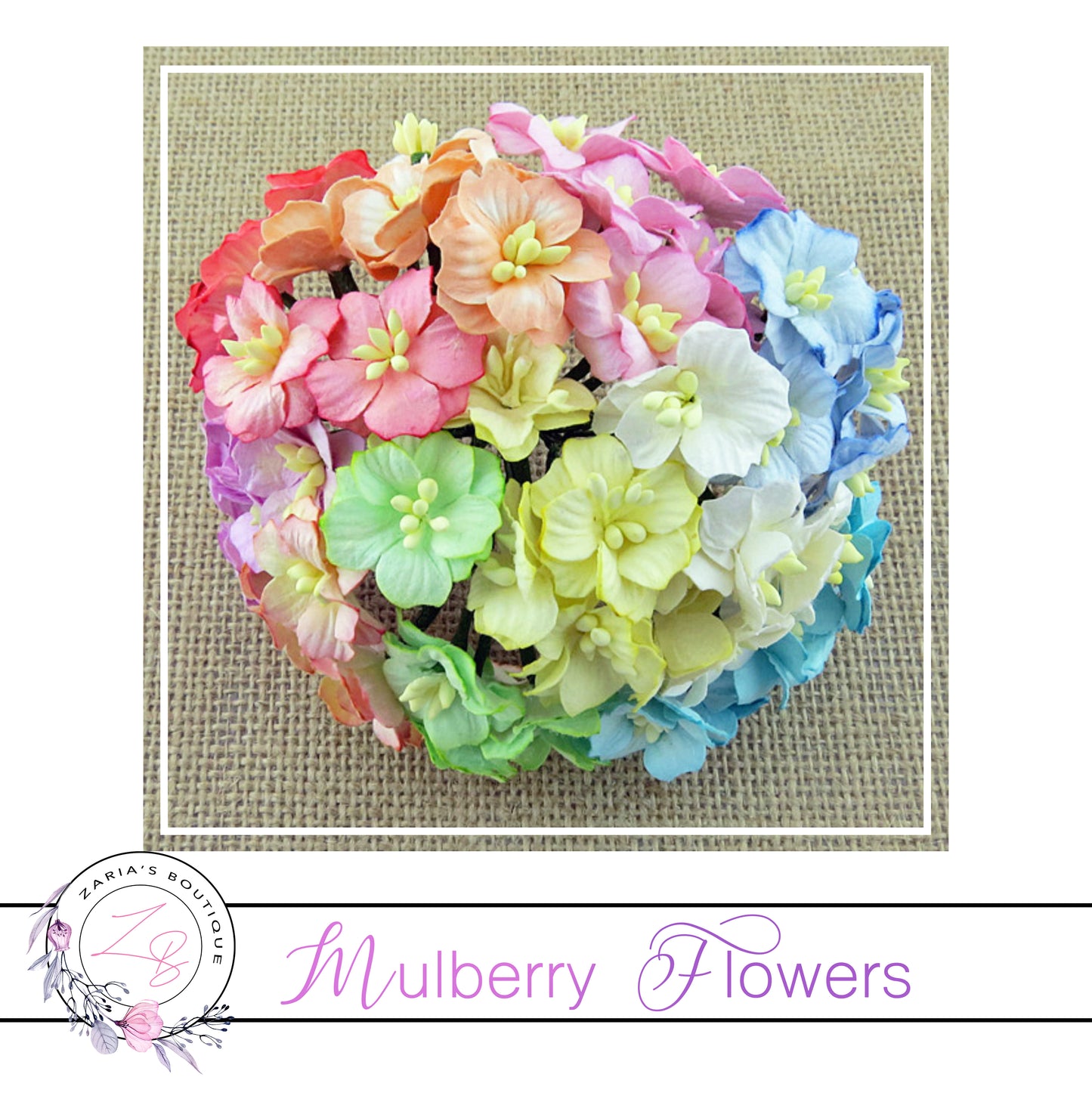 Mulberry Paper Flowers ~ Apple Blossoms ~ 20-25mm