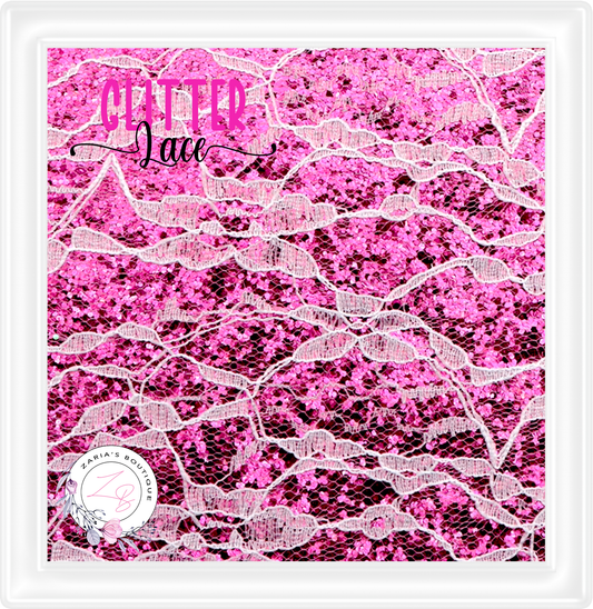 ∙ FLORAL GLITTER LACE ∙ Magenta - Hot Pink ∙