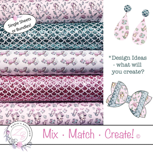 ⋅ Pretty Little Mermaids ⋅ Premium Vegan Faux Leather ⋅ Single Sheets ⋅