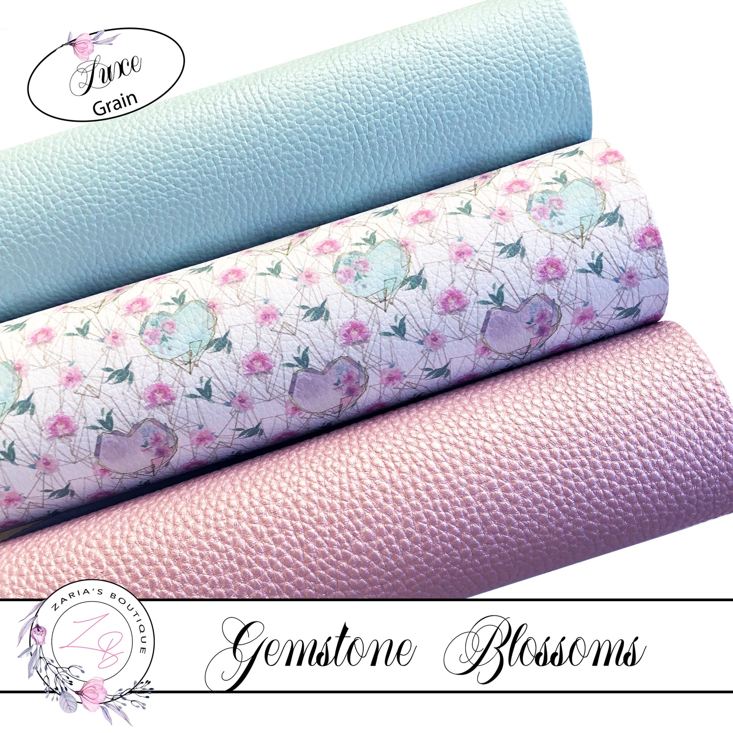 ⋅ Gemstone Blossoms ⋅ Exclusive Floral Vegan Faux Leather ⋅ Single Sheets & Multi-Packs