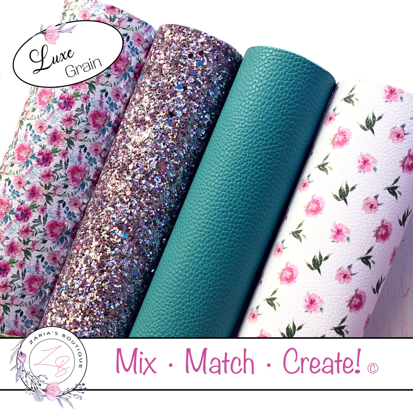 ⋅ Winter Blossom ⋅ Floral Vegan Faux Leather ⋅ Single Sheets & Multi-Packs