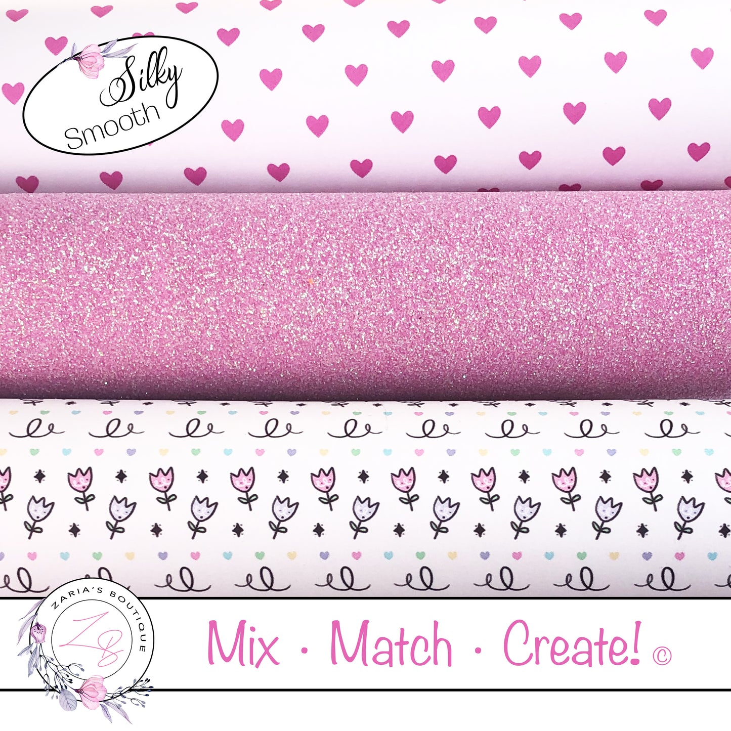⋅ Happy Tulips ⋅ Vegan Faux Leather ⋅ Mix Match Create ©