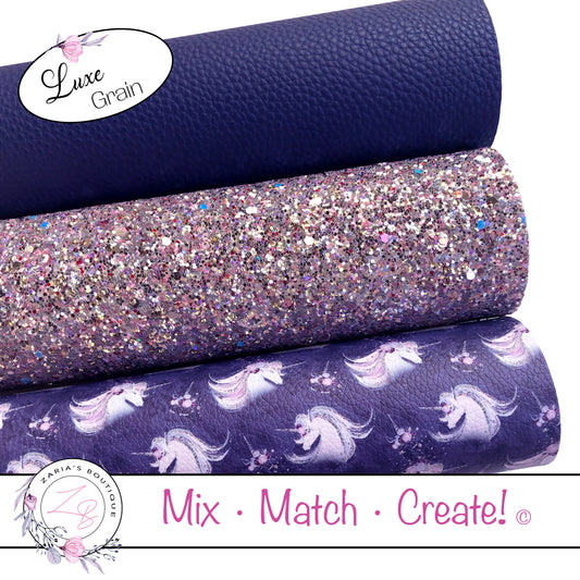 ⋅ Midnight Unicorn ⋅ Floral Vegan Faux Leather ⋅ Single Sheets & Multi-Packs