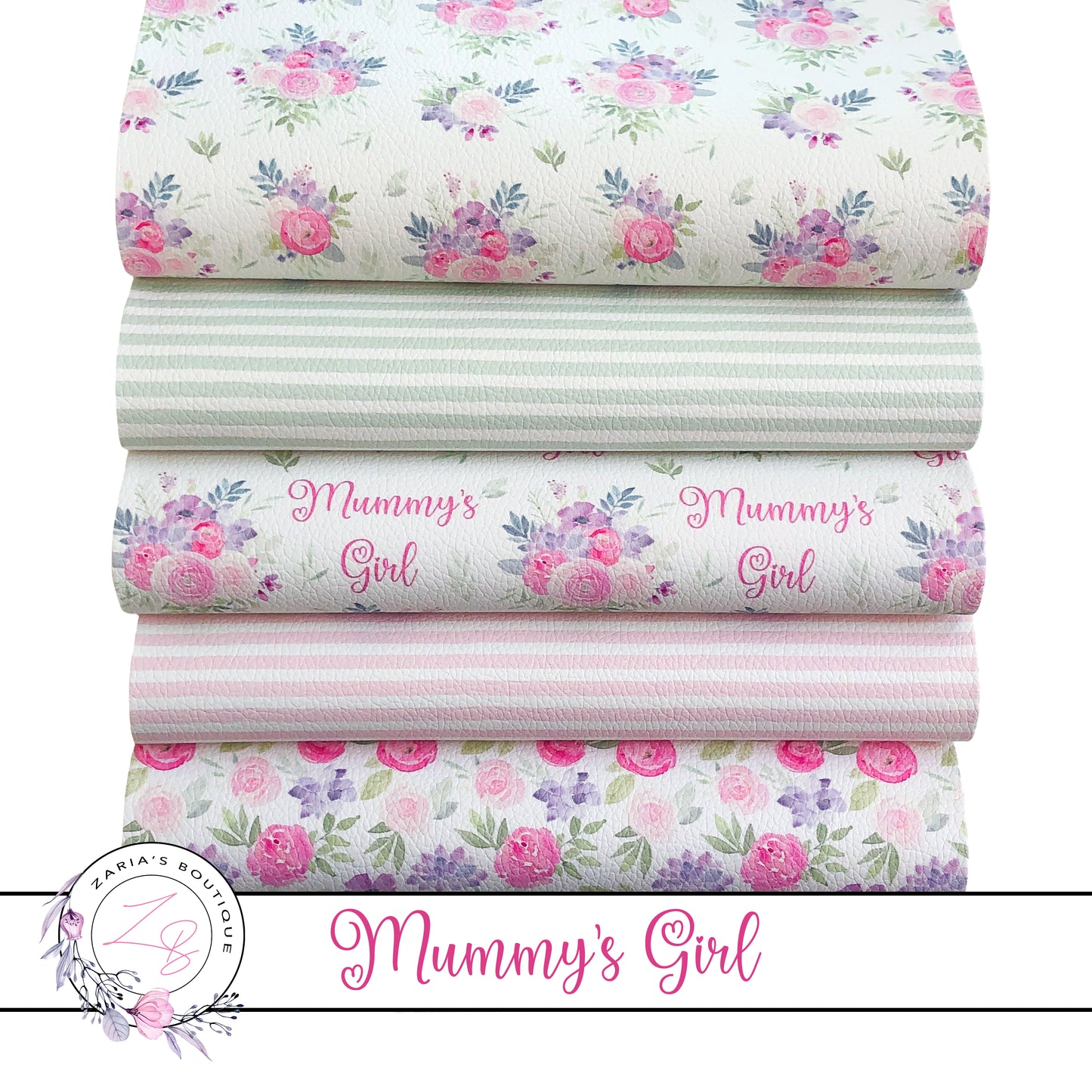 EXCLUSIVE Mummy's Girl Floral Vegan Faux Leather ~ Single Sheets & Multi-Pack