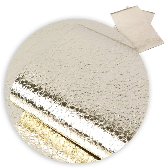 Light Gold Pebble Grain Faux Leather Craft Fabric Sheets