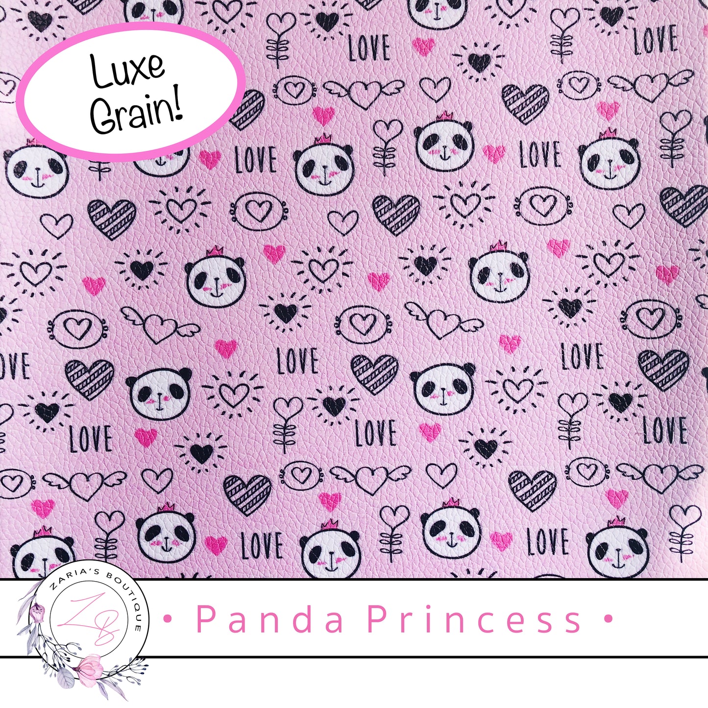 SALE • Panda Princess • Vegan Faux Leather