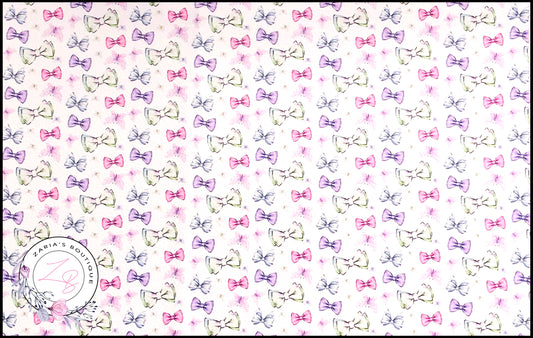 SALE CUSTOM Watercolour Pastel Bows ~ Faux Leather ~ 1mm