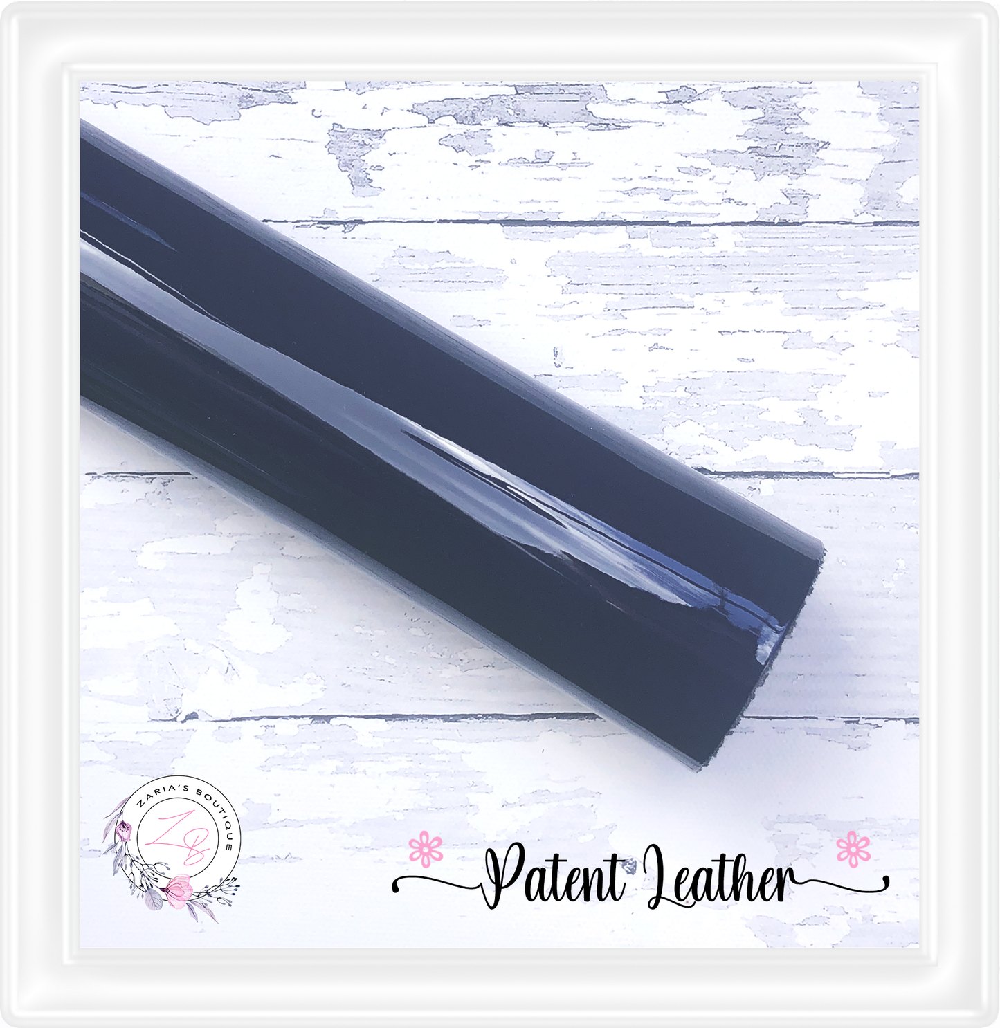 ⋅ Patent Leather ⋅ Smooth & Glossy Vegan PU Leatherette ⋅ Navy Blue ⋅