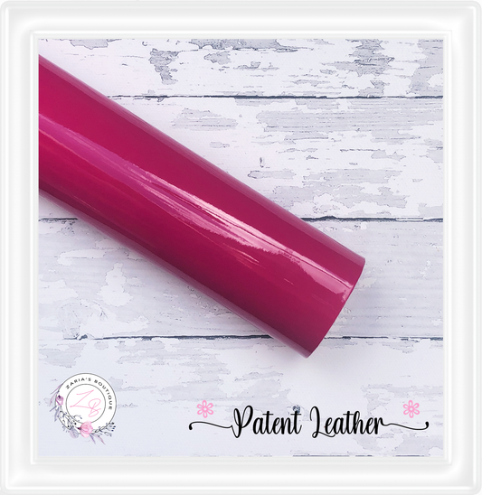 ⋅ Patent Leather ⋅ Smooth & Glossy Vegan PU Leatherette ⋅ Raspberry Pink ⋅