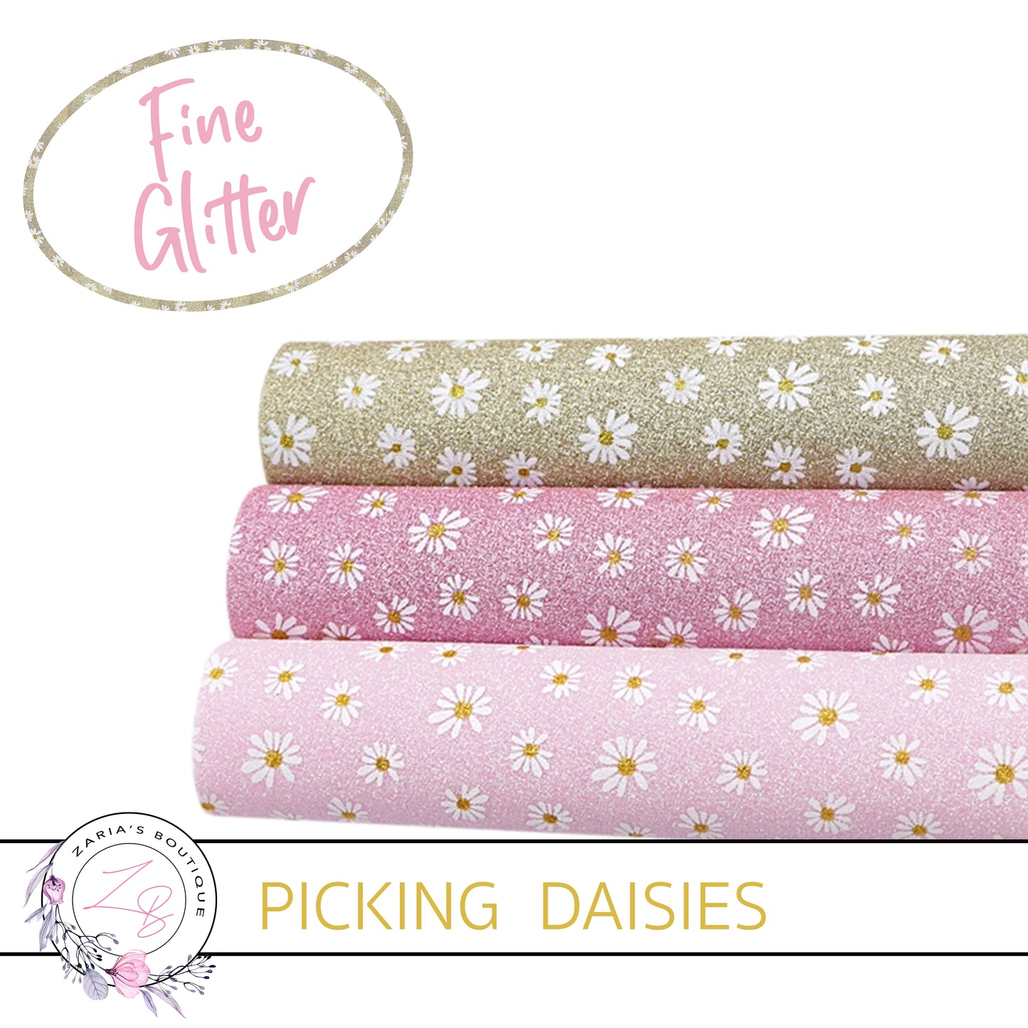 Picking Daisies ✻ Fine Glitter Floral ✻. 5 Colours