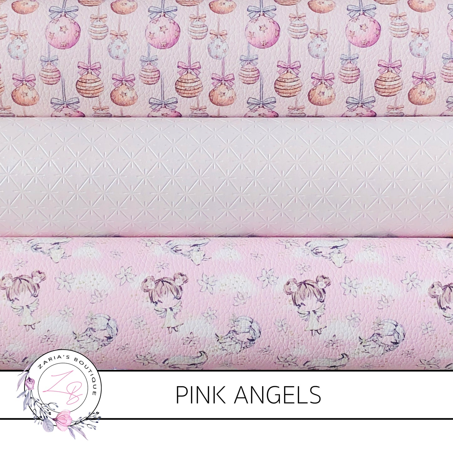 Christmas Pink Angels Faux Leather Designer Multi-Pack