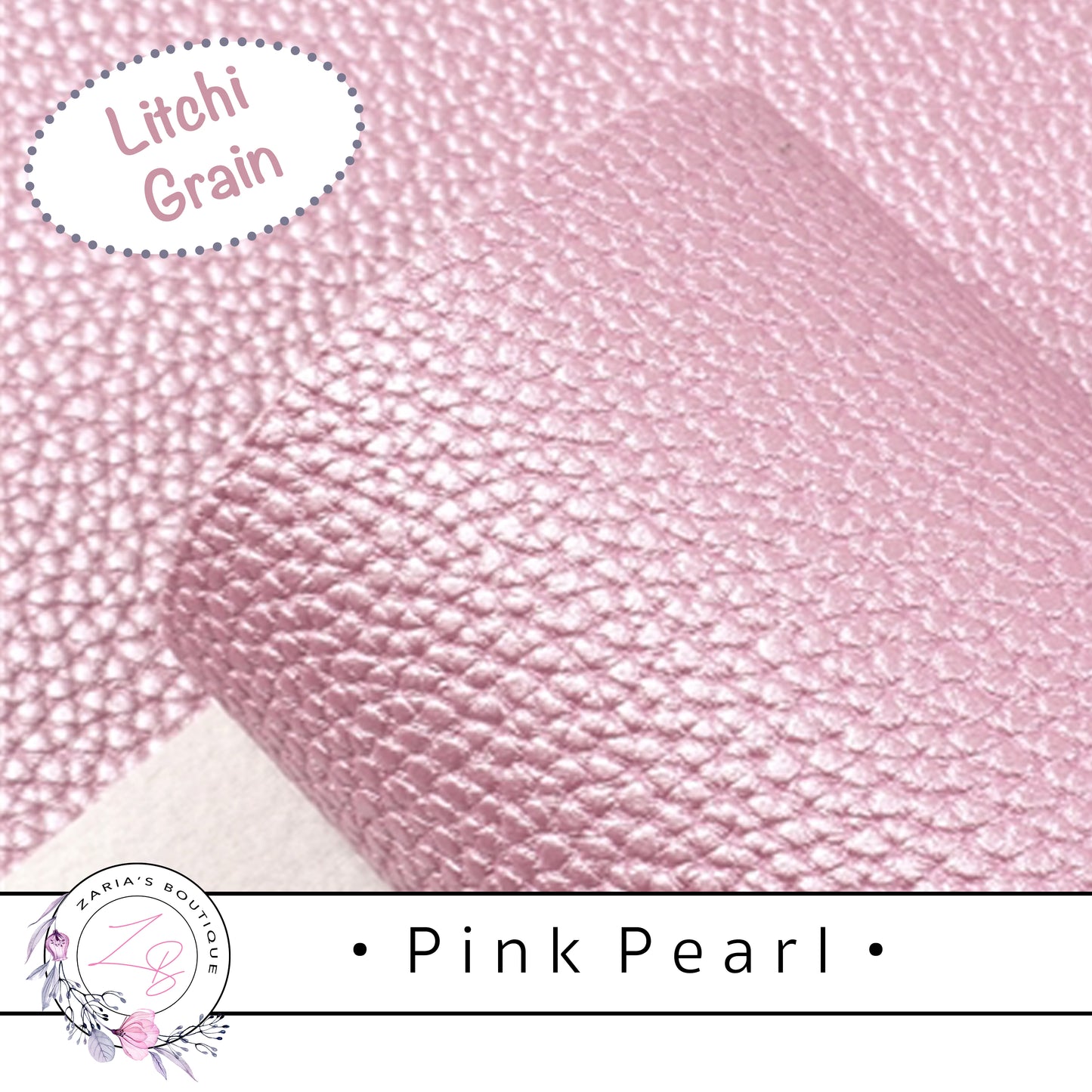 Pink Pearl Faux Leather • Vegan Pebble Grain