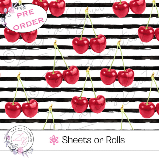 ⋅ Cherry Bomb ⋅ Custom Luxe Vegan Faux Leather ⋅ Sheets or Rolls! ⋅