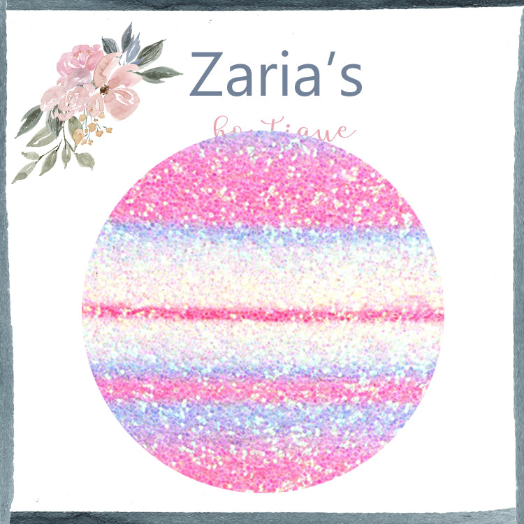 Princess Party ~ Pink Purple White Stripes ~ Chunky Glitter Faux Leather Fabric Sheets