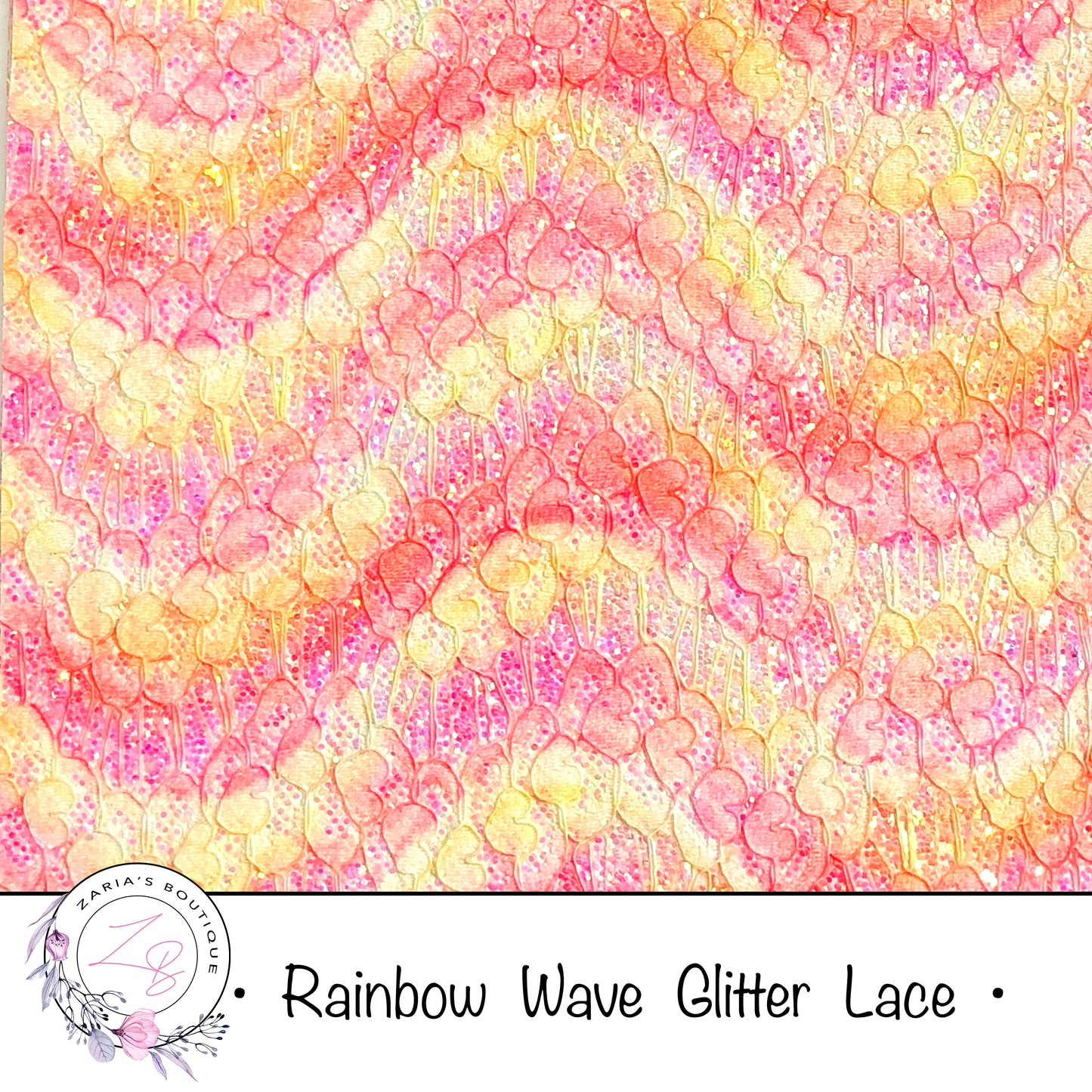 Rainbow Waves Glitter Lace ~ 3 Colours
