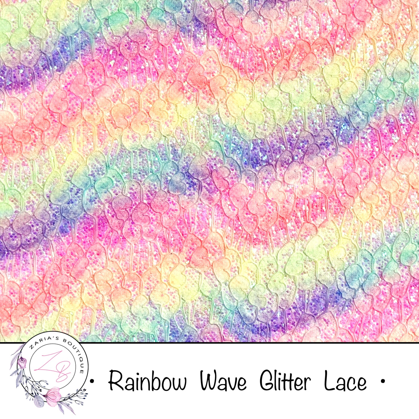 Rainbow Waves Glitter Lace ~ 3 Colours