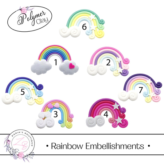 Polymer Clay Flatback Embellishments • Rainbows ⋅ 4 Styles ⋅ x 2pcs