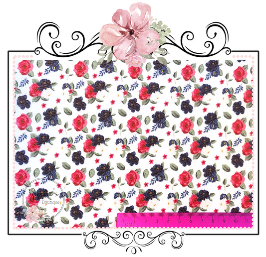 SALE ⋅ Winter Floral ⋅ Luxe Grain Faux Leather ~ 0.90mm