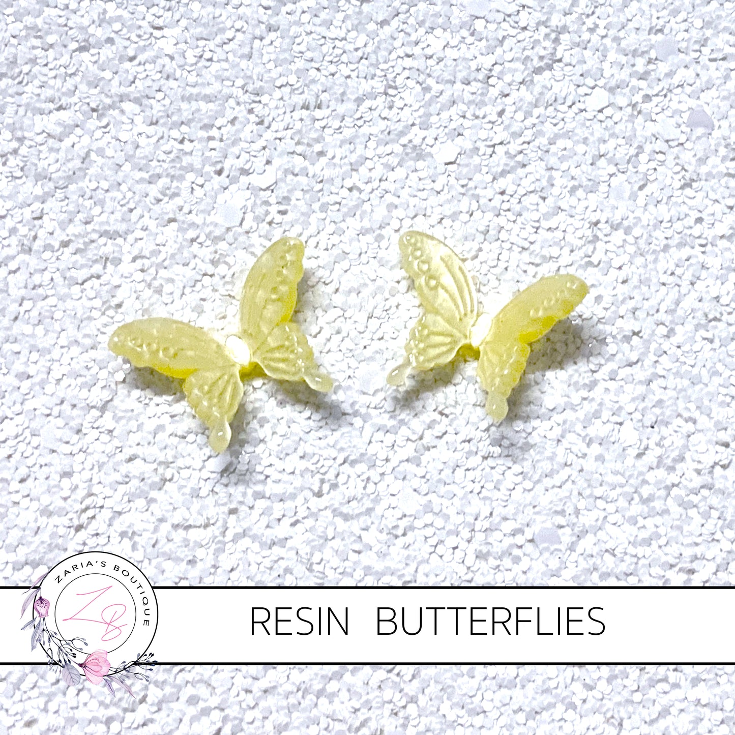 Butterflies ~ Blues ~ Resin Embellishments ~ 2 pieces