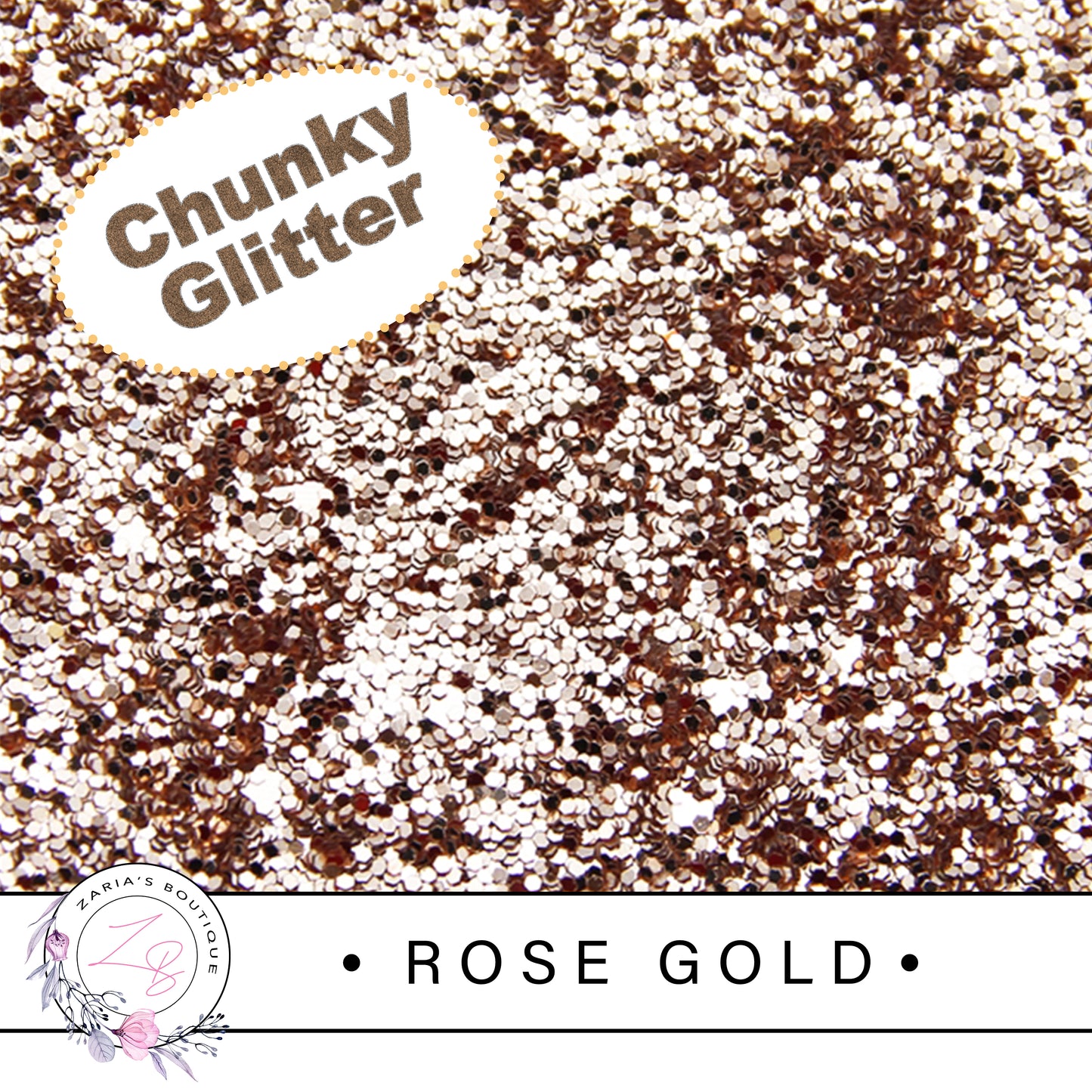⋅ R O S E G O L D ⋅ Chunky Glitter Canvas Backed Faux Leather Fabric Sheets