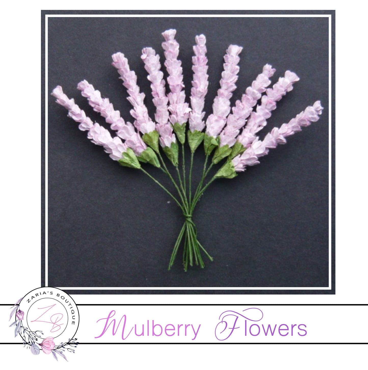 Mulberry Paper Lavender Sprigs ~ Lilac ~ 10 pieces