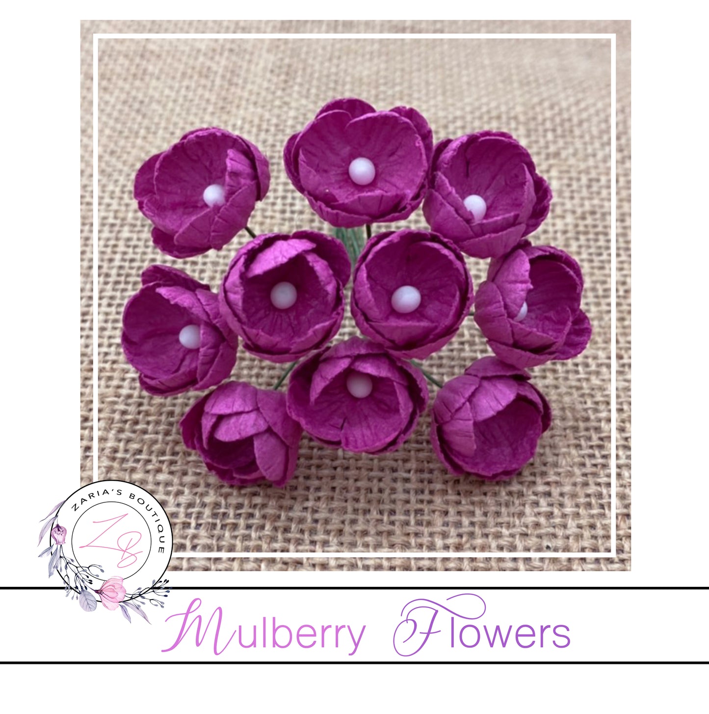 Mulberry Paper Buttercups ~ Fuchsia Pink ~ 25mm x 10 pieces