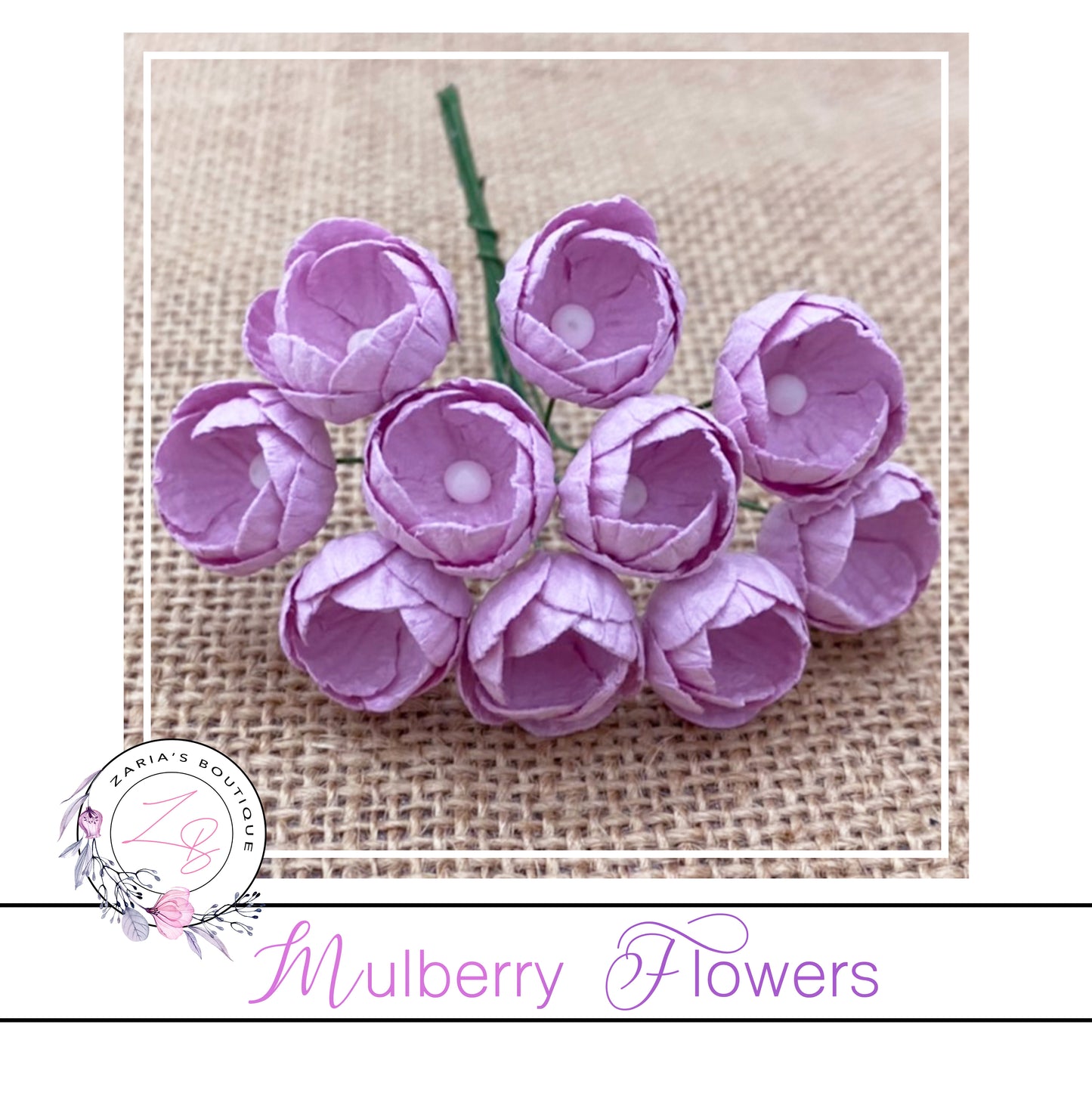 Mulberry Paper Buttercups ~ Lilac ~ 25mm x 10 pieces
