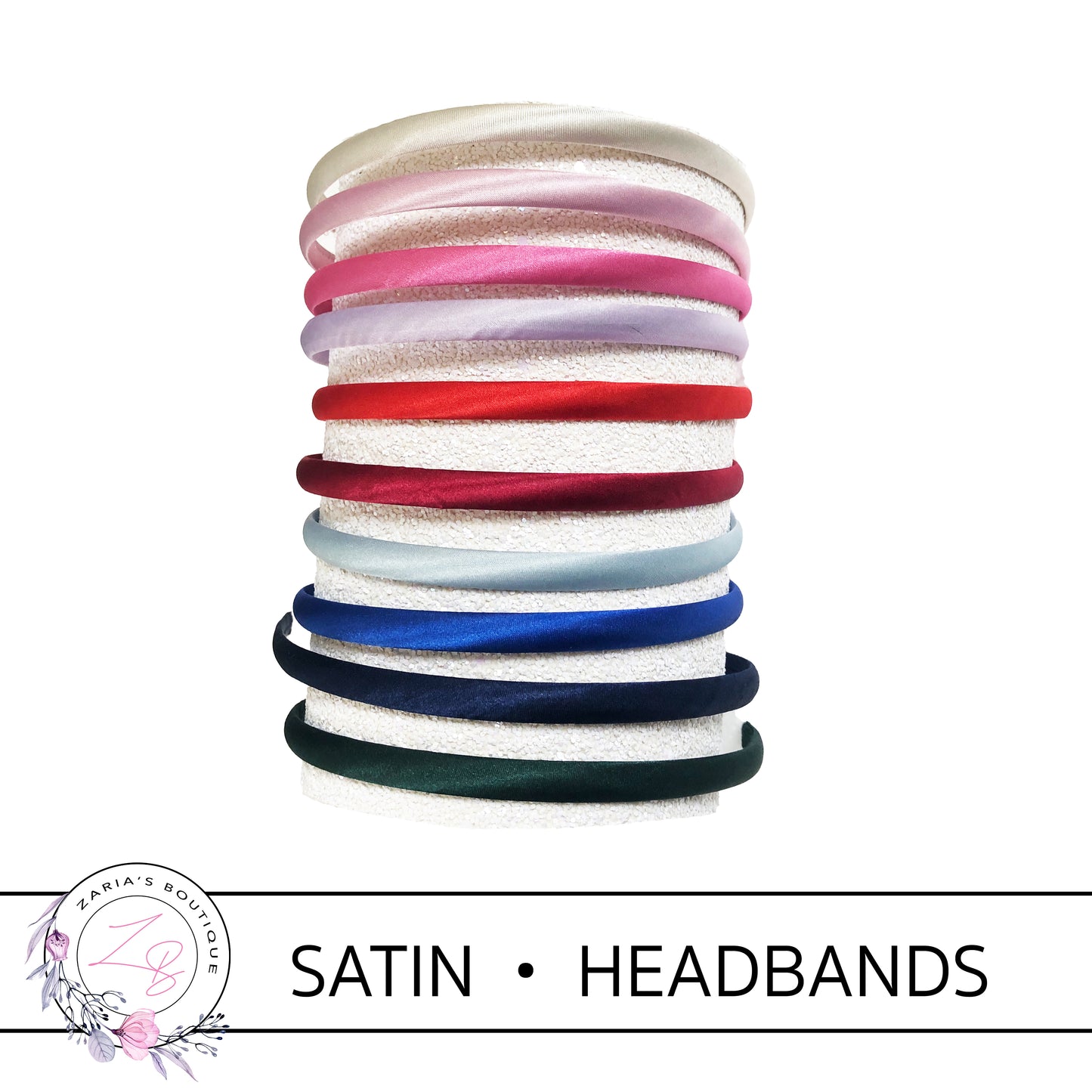Satin Headbands • 10mm • 10 Colours