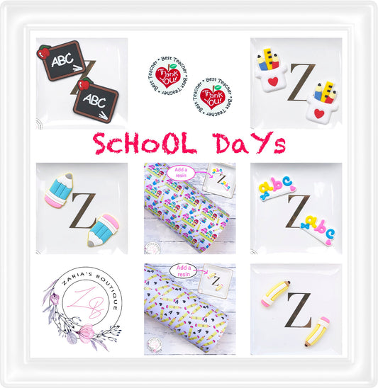 ⋅ Pencil Cups ⋅ Flatback Resin Cabochon Embellishments ⋅ Pair ⋅