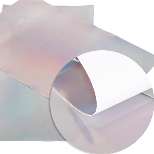 Silver Mirror Metallic Smooth Shiny Faux Leather