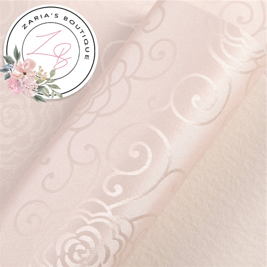 ⋅ Floral Scrolls ⋅ Silky Faux Leather ⋅ Blush Pink ⋅