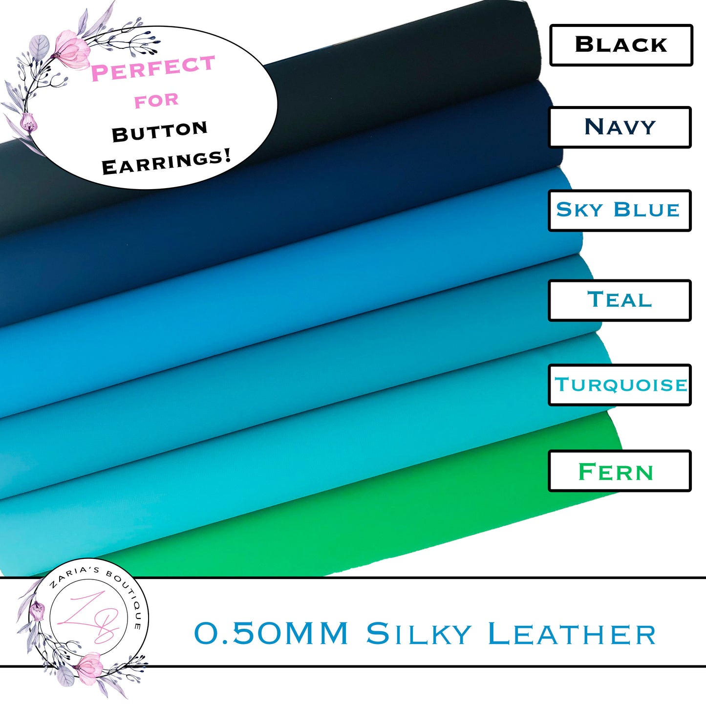 ⋅ Silky Smooth THIN Vegan Leather ⋅ Perfect for Button Earrings ⋅ 0.50mm