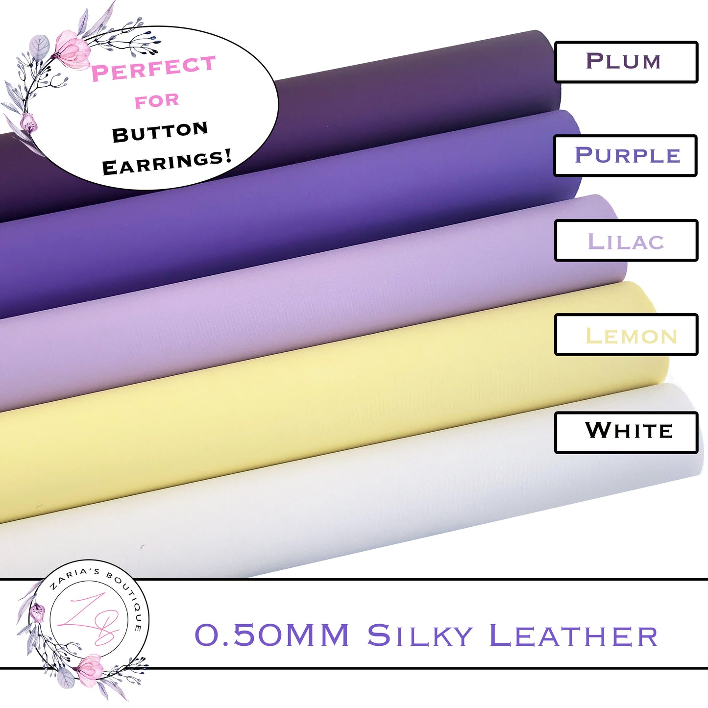 ⋅ Silky Smooth THIN Vegan Leather ⋅ Perfect for Button Earrings ⋅ 0.50mm