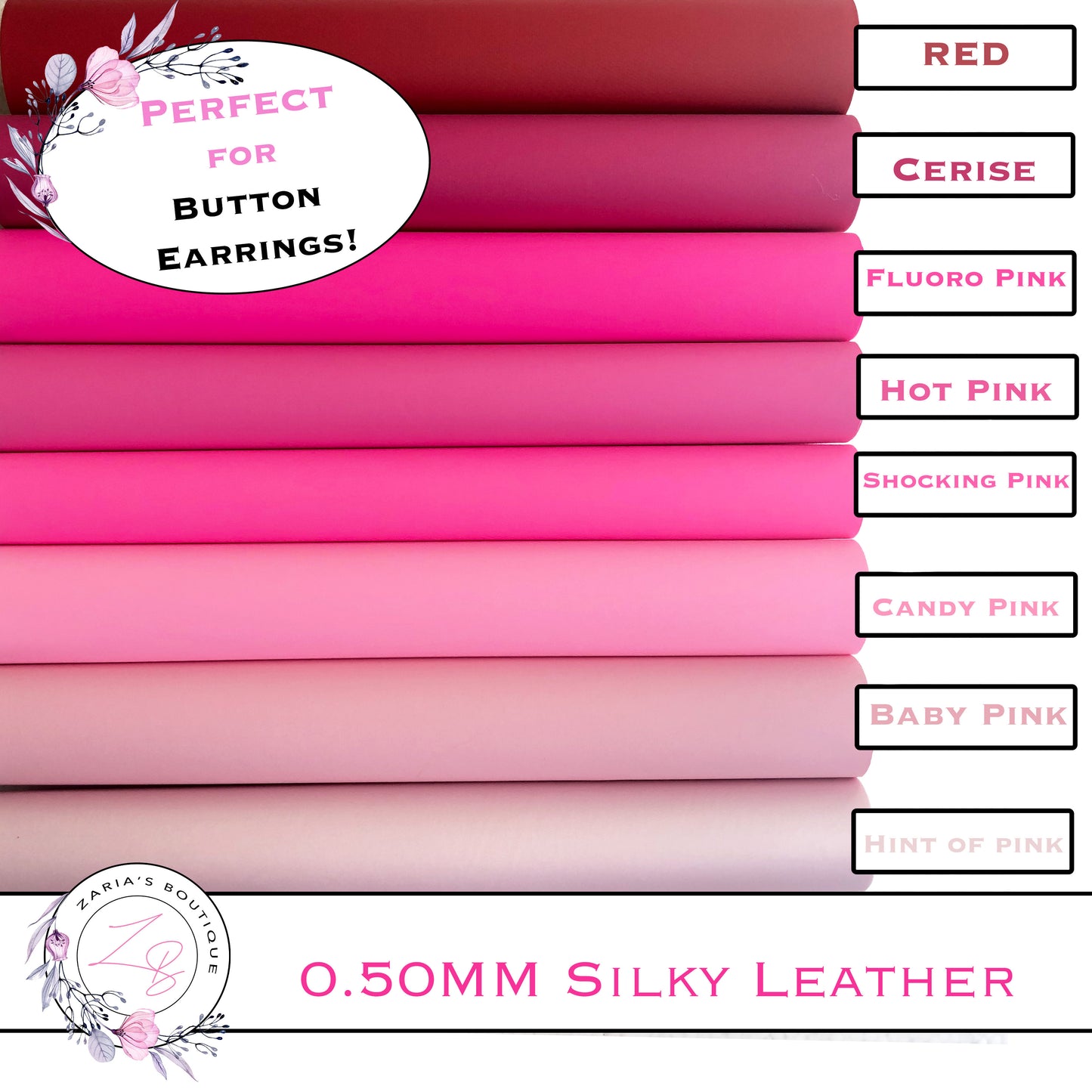 ⋅ Silky Smooth THIN Vegan Leather ⋅ Perfect for Button Earrings ⋅ 0.50mm