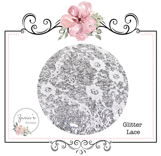 Silver Lace ~ Faux Leather Craft Fabric Sheets ~ 0.88mm